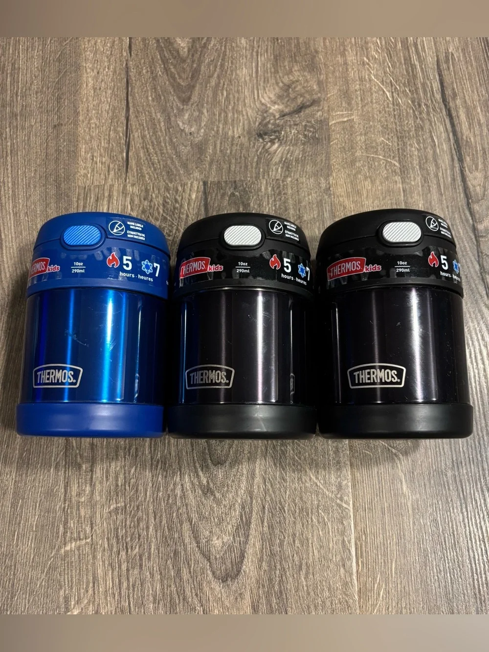 Thermos FUNtainer 10oz Stainless Steel Vacuum Insulated Jar w/ Spoon Lot of 3